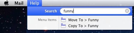 Use Search in menus to find your email folder